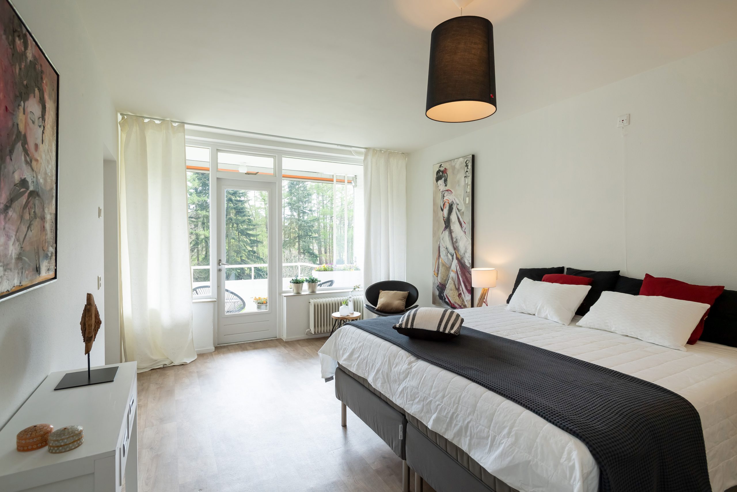 Slaapkamer met uitzicht op de natuur